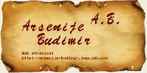 Arsenije Budimir vizit kartica